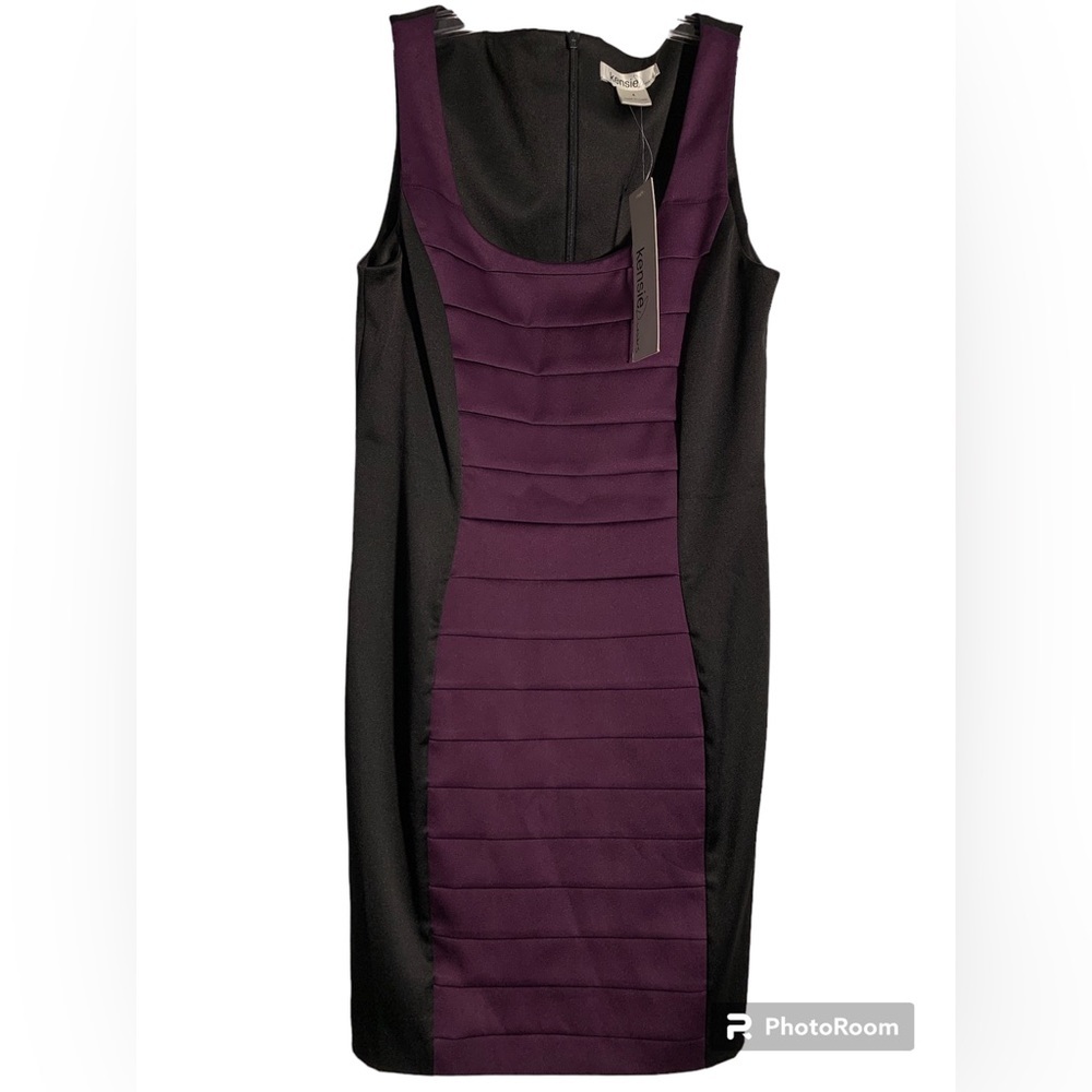 Kensie Size 4 NWT deep purple pleaded dress